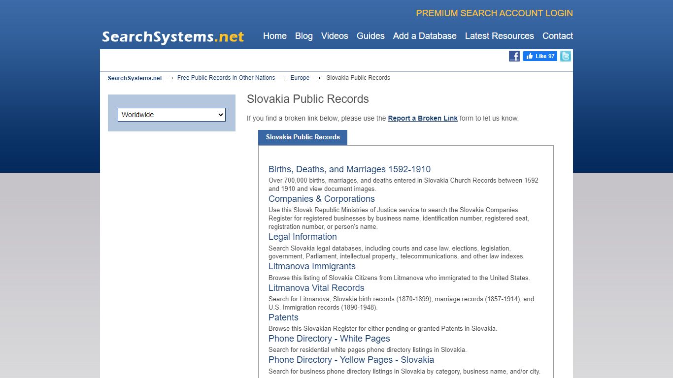 Slovakia Public Records